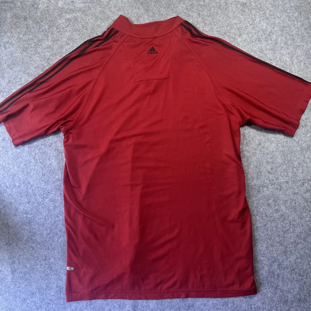Adidas Climalite Quarter-Zip Pullover XL Red Three Stripe Athletic